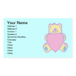 Corazón lindo del amor del oso de peluche tarjetas personales