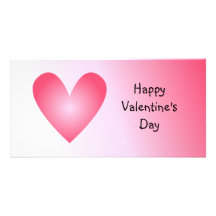 Corazón lindo del rosa y blanco tarjeta fotografica personalizada