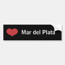 Corazón Mar del Plata Pegatina De Parachoque