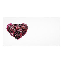 Corazón marrón del clavel tarjetas con fotos personalizadas