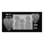 Corazón. Modelo gris impreso Tarjetas Personales Con Fotos