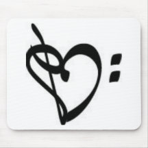 Corazón Mousepad del Clef de la música