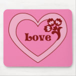 Corazón Mousepad floral del amor Alfombrilla De Ratones