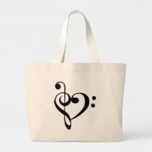Corazón musical bolsa lienzo