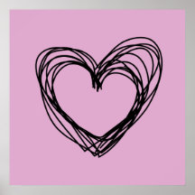 corazón negro 4 impresiones