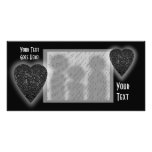 Corazón negro. Diseño modelado del corazón Tarjetas Fotograficas Personalizadas