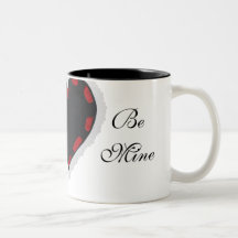 Corazón negro taza de café