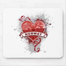 Corazón Noruega Alfombrillas De Raton