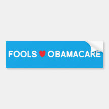 Corazón Obamacare de los tontos Etiqueta De Parachoque