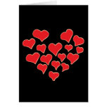 Corazón oscuro de corazones tarjeta