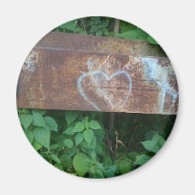 Corazón oxidado imán para frigorifico