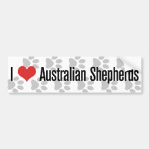 (Corazón) pastores australianos I Etiqueta De Parachoque