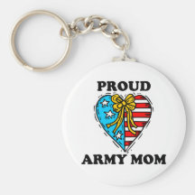 Corazón patriótico de la mamá del ejército llavero personalizado