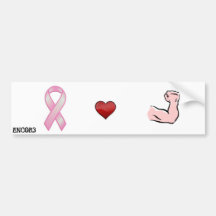 corazón, pecho-cáncer, pegatina del músculo etiqueta de parachoque
