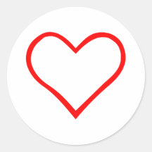 Corazón Pegatina Redonda