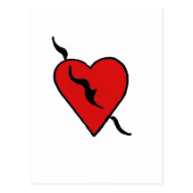 Corazón perforado postal