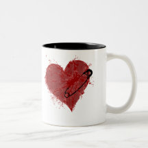 Corazón perforado tazas de café