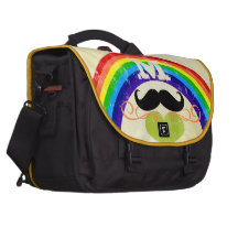 Corazón personalizado del bigote del arco iris del