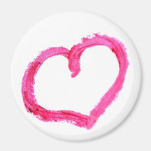 Corazón pintado rosa imanes  