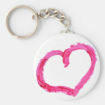 Corazón pintado rosa llavero