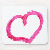 Corazón pintado rosa tapete de raton