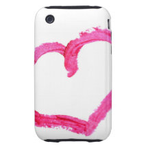 Corazón pintado rosa tough iPhone 3 funda
