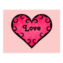 Corazón punky femenino de las rosas fuertes lindas tarjeta postal
