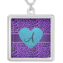 Corazón púrpura de la turquesa del leopardo del mo joyeria