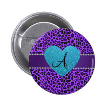 Corazón púrpura de la turquesa del leopardo del mo pin