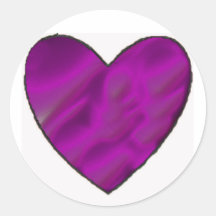 Corazón púrpura del amor pegatina