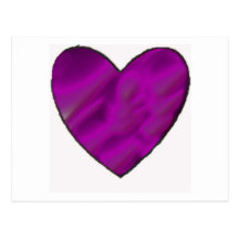 Corazón púrpura del amor postales