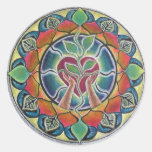 Corazón que consolida al pegatina de la mandala