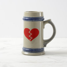 Corazón quebrado taza de café