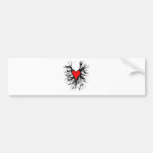 corazon raices etiqueta de parachoque