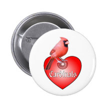 Corazón rojo cardinal pin