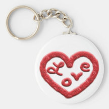 Corazón rojo con amor llaveros