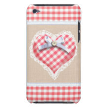 Corazón rojo de la guinga con el gráfico del arco iPod touch carcasa