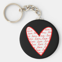 Corazón rojo del amor llavero personalizado
