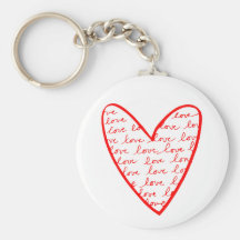 Corazón rojo del amor llavero personalizado