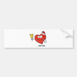 Corazón rojo del navidad que suena una Bell Etiqueta De Parachoque