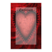 Corazón rojo gótico papeleria