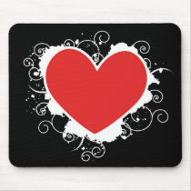 Corazón rojo grande Mousepad alfombrillas de raton 