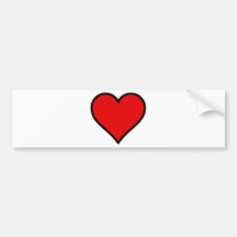 Corazón rojo pegatina de parachoque