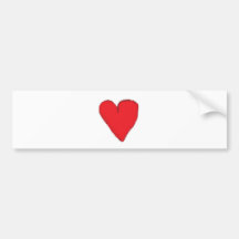 CORAZÓN ROJO PEGATINA DE PARACHOQUE