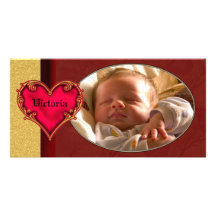Corazón rojo real tarjeta fotográfica