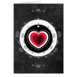 Corazón rojo y negro - tarjeta de felicitación