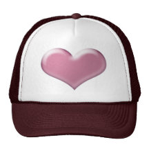 corazón rosado 3D Gorras
