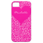 Corazón rosado con el caso del iPhone 5 de las flo iPhone 5 Case-Mate Fundas