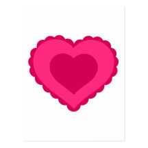 Corazón rosado de encaje tarjeta postal
