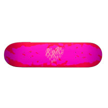 Corazón rosado de la cinta monopatines